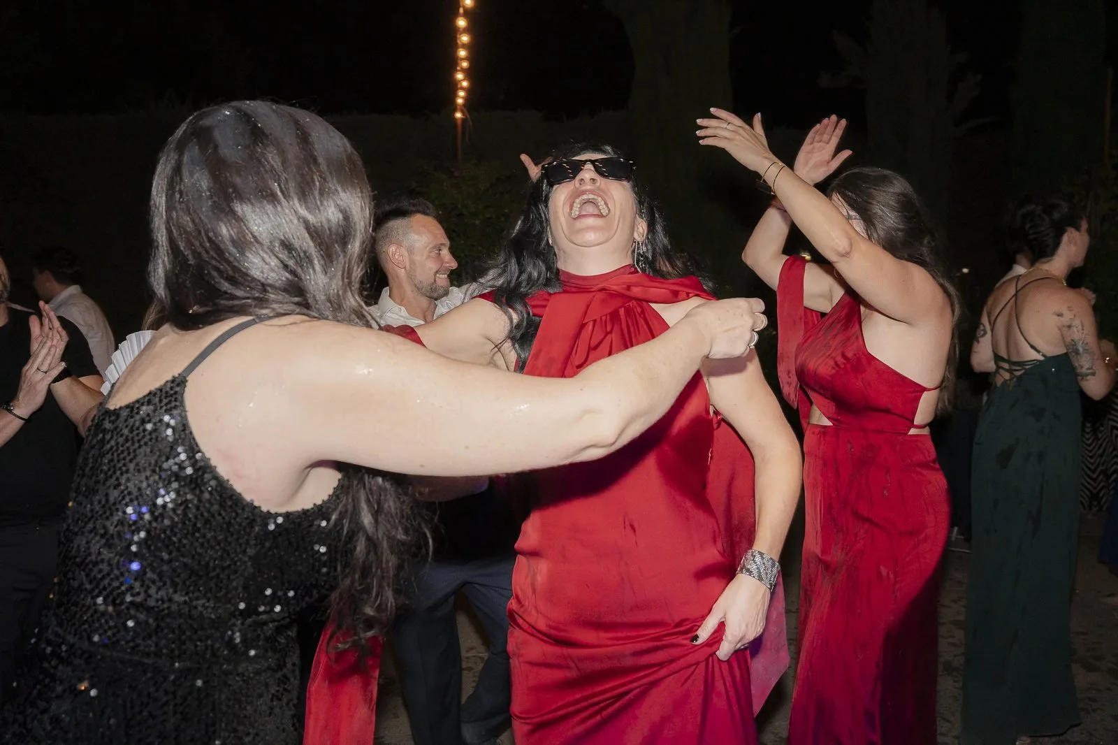 The party at night in the garden