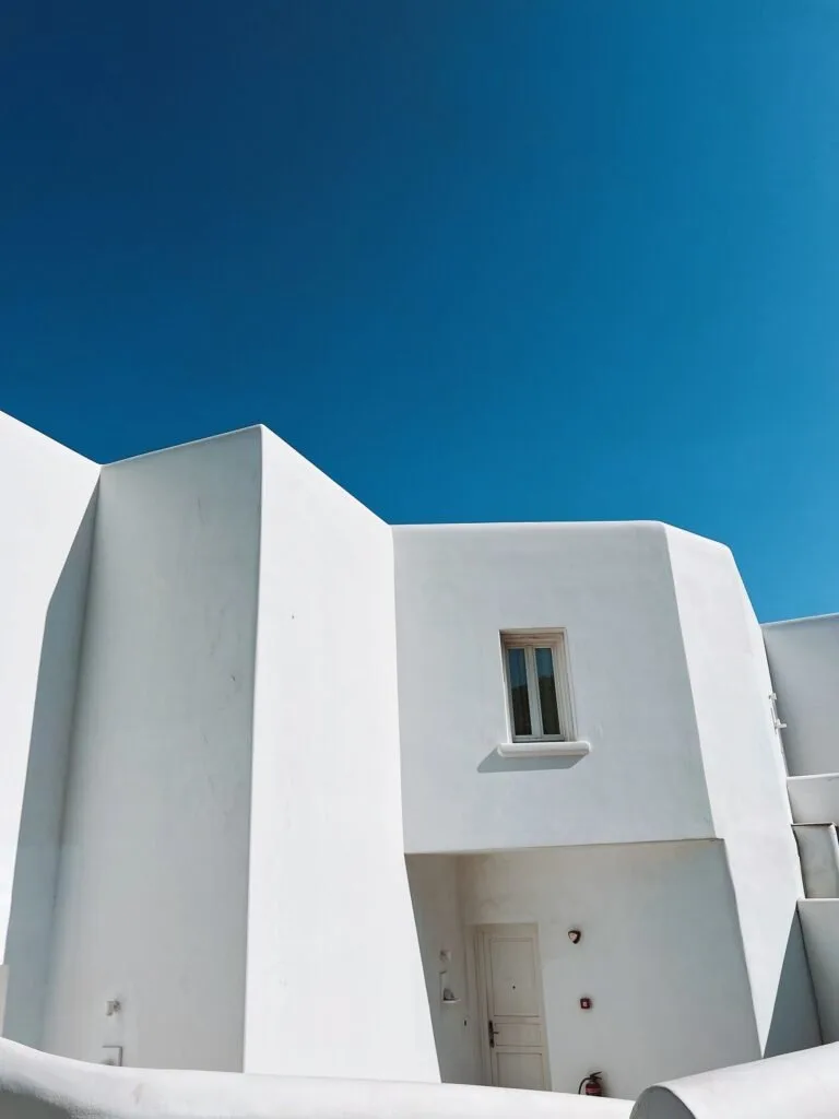 Whitewashed architecture against the sky