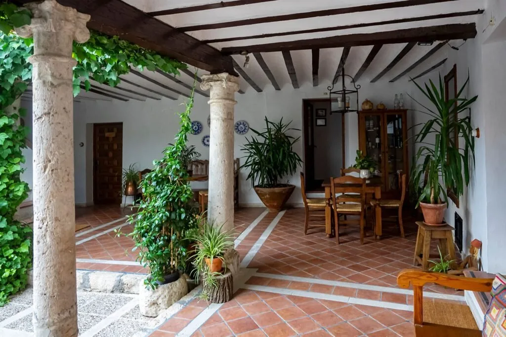 Shaded porch of an estate